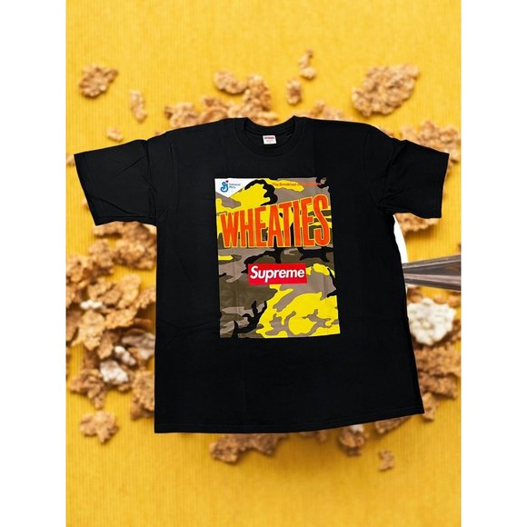 New Supreme Black Wheaties Tee SS21 Shirt XL - Picture 1 of 4
